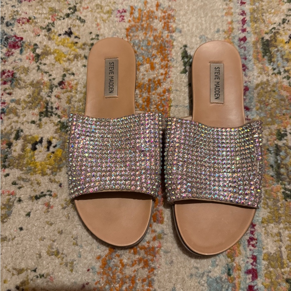 Steve Madden Women's Glittering Slide Sandals - Multicolor